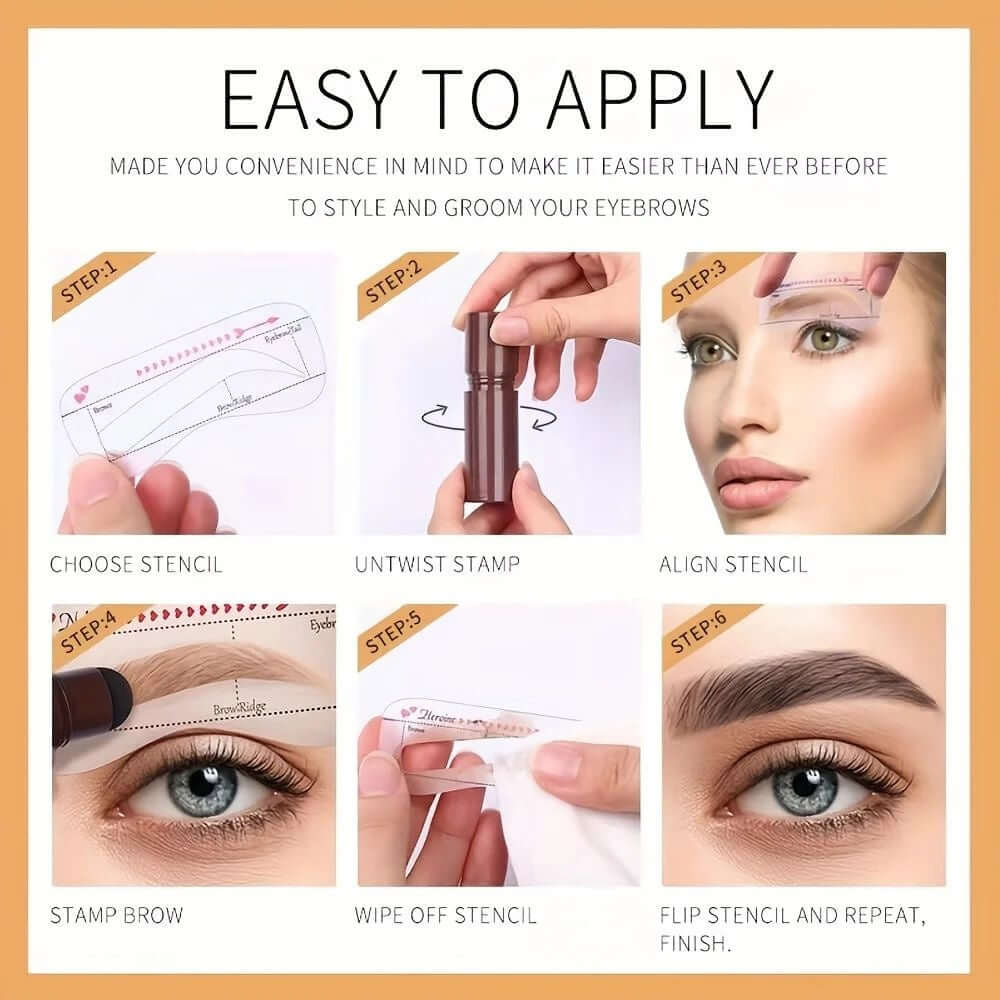 Professional Eyebrow Seal Shaping Set Pen Waterproof Makeup