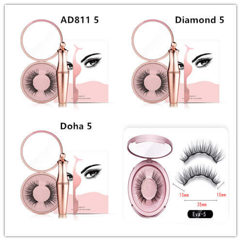 Natural Long Lasting Magnetic Liquid Eyeliner &amp; Magnetic False Eyelashes &amp; Tweezer Set Make up Set