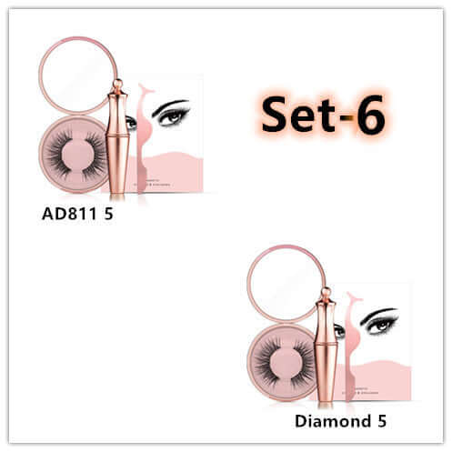 Natural Long Lasting Magnetic Liquid Eyeliner &amp; Magnetic False Eyelashes &amp; Tweezer Set Make up Set