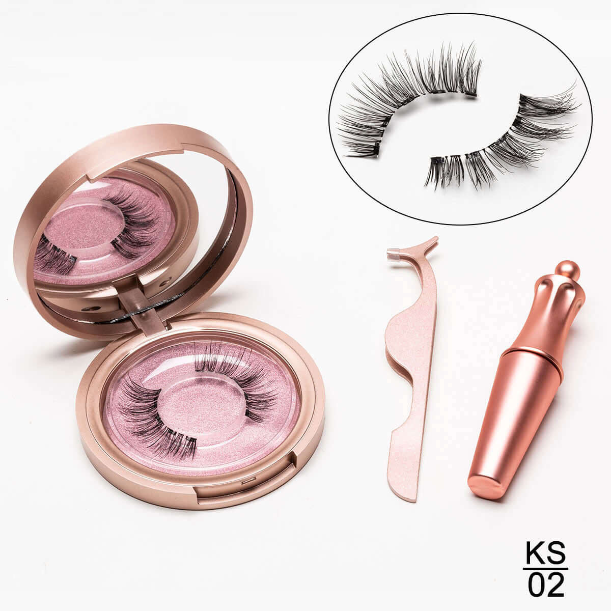 Natural Long Lasting Magnetic Liquid Eyeliner &amp; Magnetic False Eyelashes &amp; Tweezer Set Make up Set