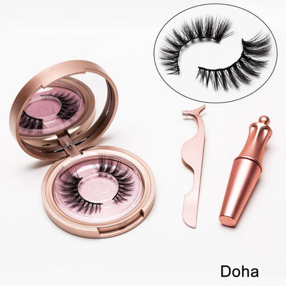 Natural Long Lasting Magnetic Liquid Eyeliner &amp; Magnetic False Eyelashes &amp; Tweezer Set Make up Set