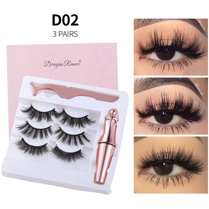 Natural Long Lasting Magnetic Liquid Eyeliner &amp; Magnetic False Eyelashes &amp; Tweezer Set Make up Set