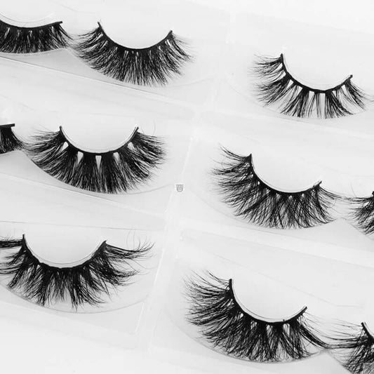 Mink Eyelashes 25mm Wispy Fluffy Fake Lashes
