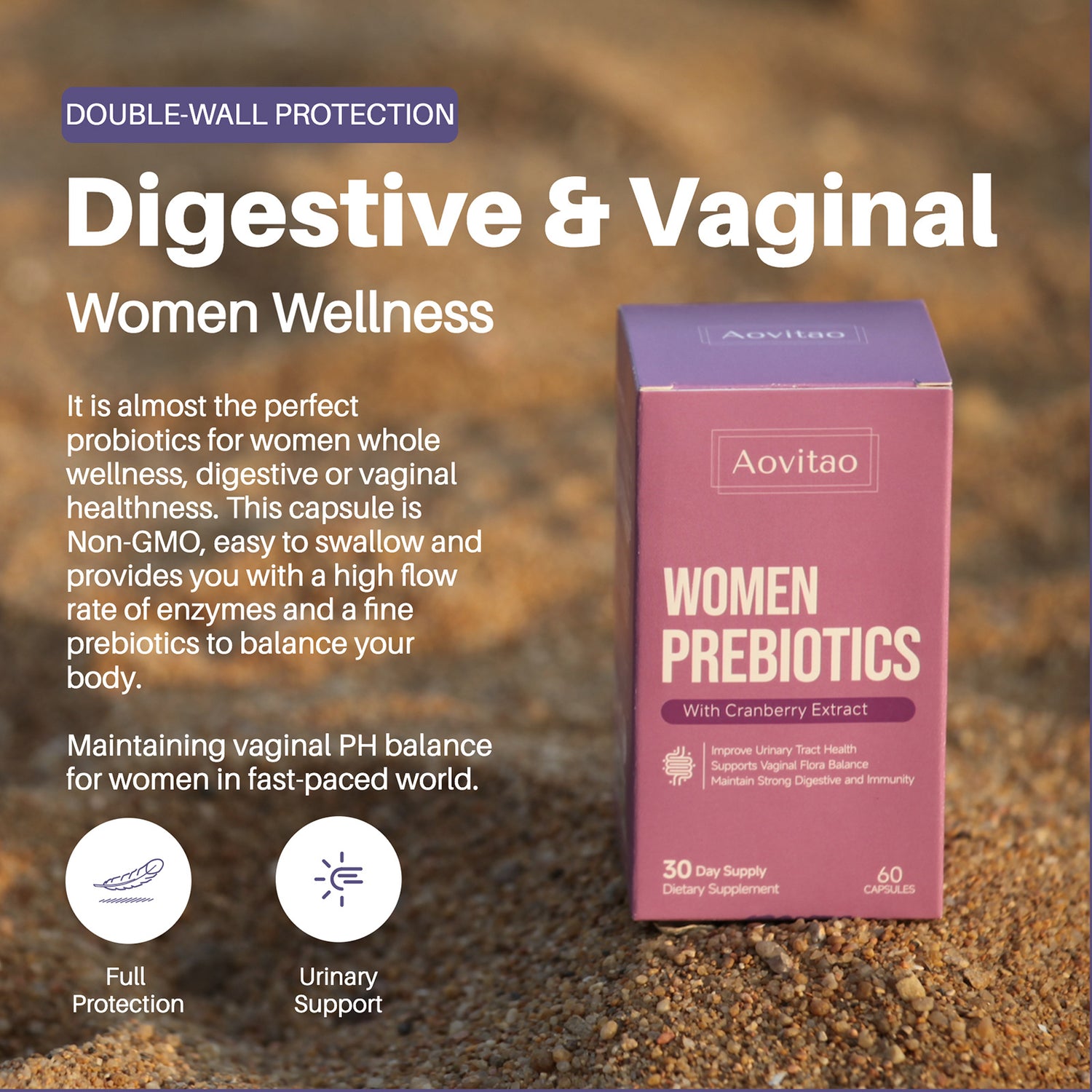 Vaginal Probiotics Women Ph Balance Pills Female Gut Health Prebiotics 60 Billion CFU Capsules Digestive Urinary Tract Support