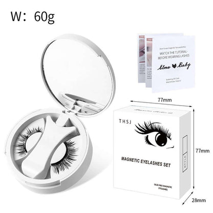 Magnetic False Eyelashes Integrated Storage Box Glue-free Magnet False Eyelashes Natural Makeup Tools With Applicater
