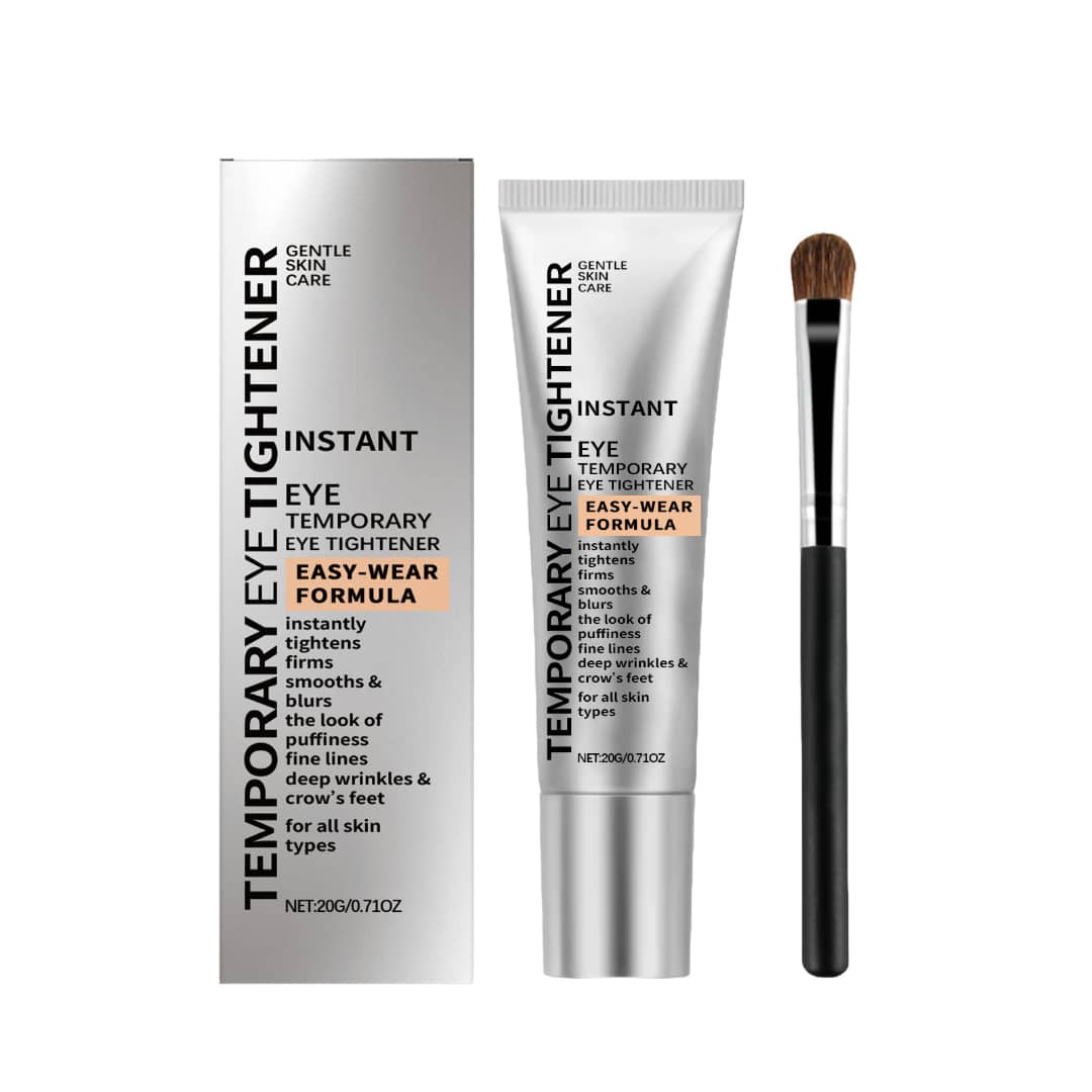 Gentle Skin Care Instant Eye Tightener Cream with Brush for fine lines, wrinkles, suitable for all skin types, 0.71 Fl Oz.