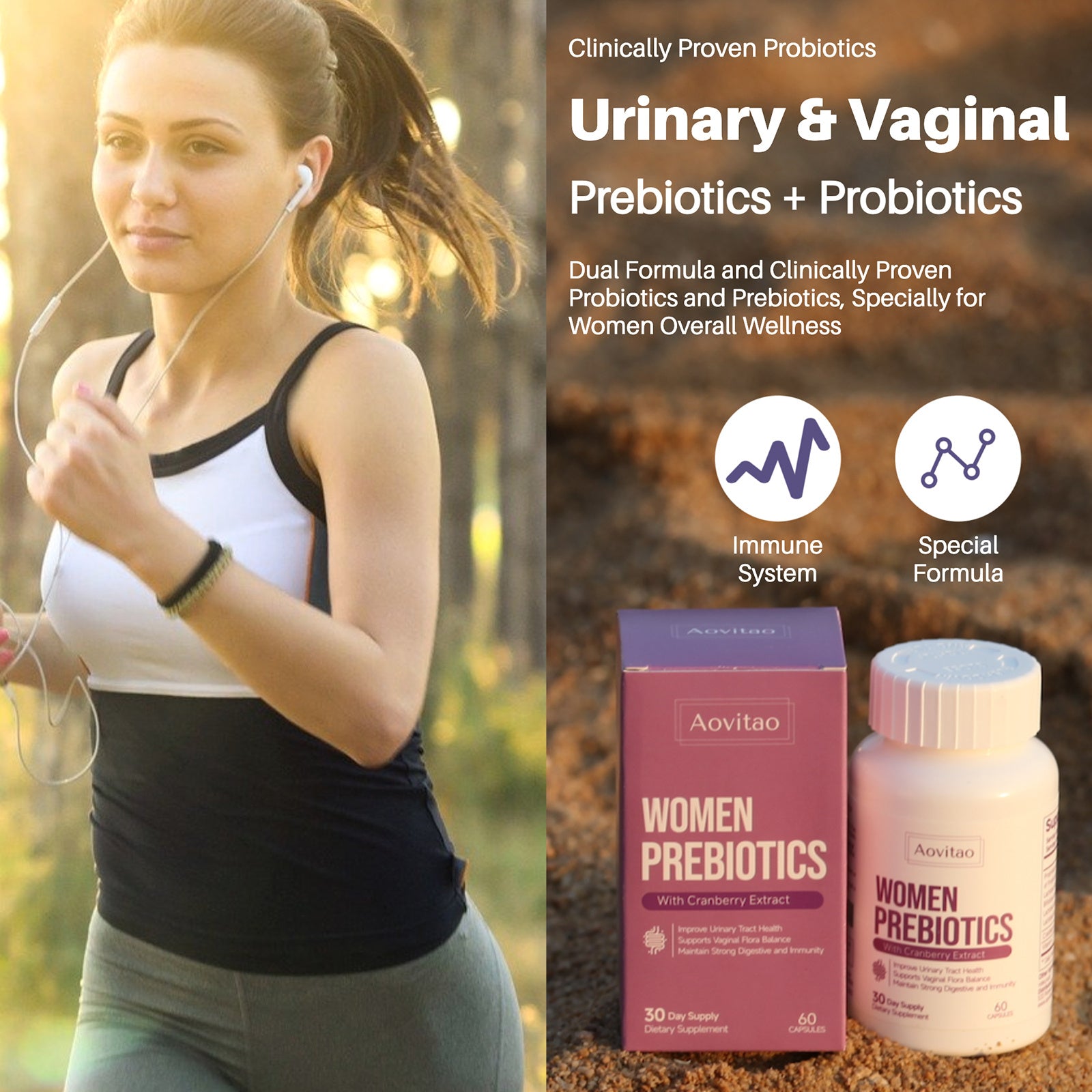 Vaginal Probiotics Women Ph Balance Pills Female Gut Health Prebiotics 60 Billion CFU Capsules Digestive Urinary Tract Support