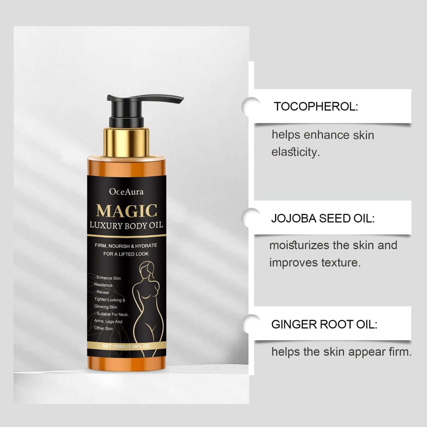 Gentle Nourishing Moisturizing Light Skin Daily Smear Massage Care Body Oil