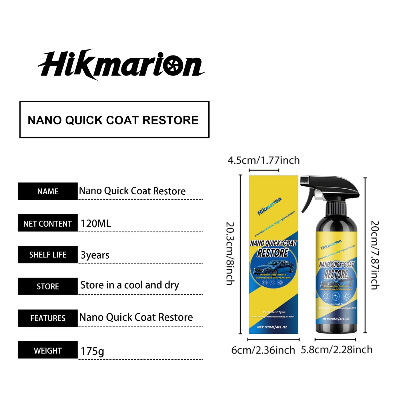 Nano Quick-Coat Restore Spray